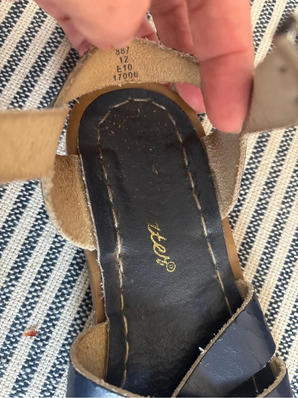 Saltwater Kids Navy Leather Sandals